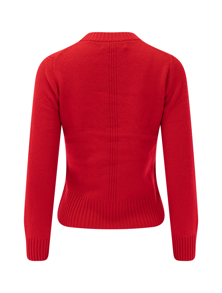 marais cashmere sweater in bright red