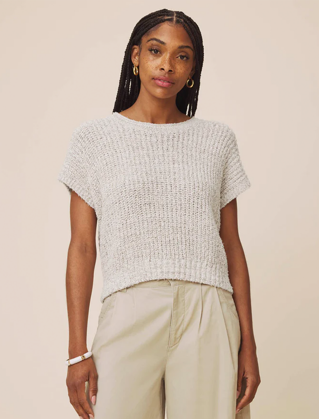 sola sweater in pale oak multi