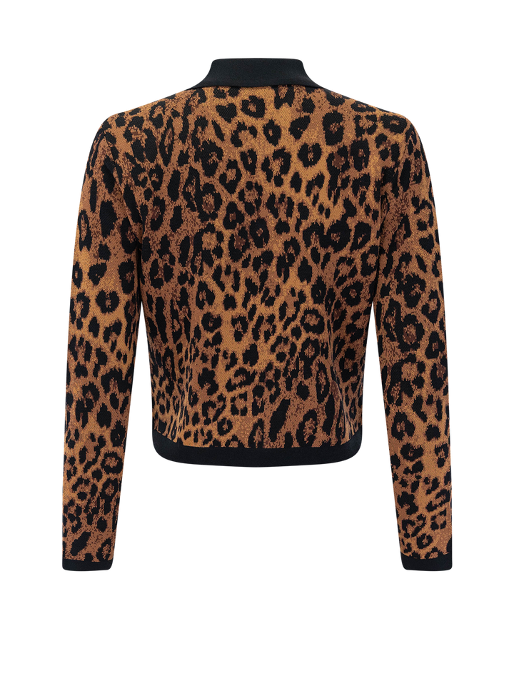 osiris jacquard cardigan in leopard