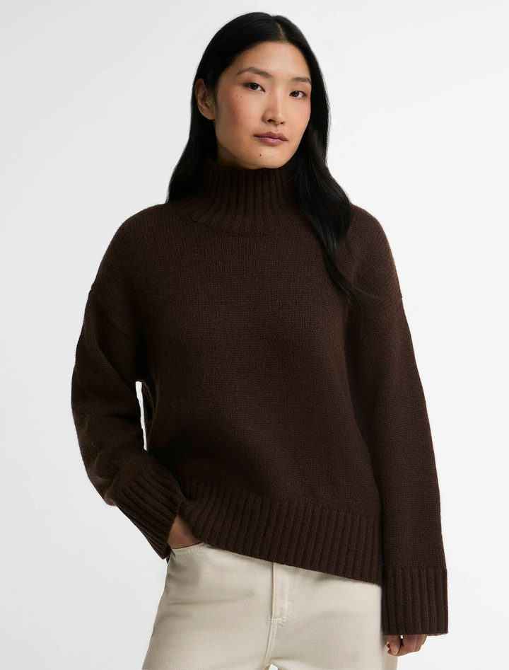 woodhouse cashmere blend funnelneck jumper in rustic