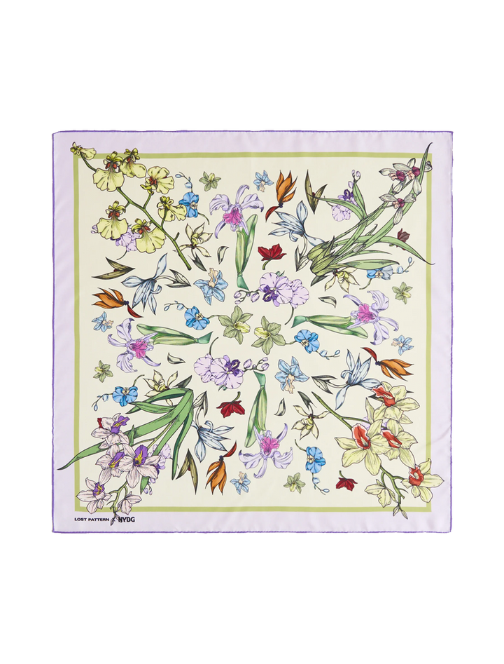 LP + NYBG Orchid Symphony scarf in beige