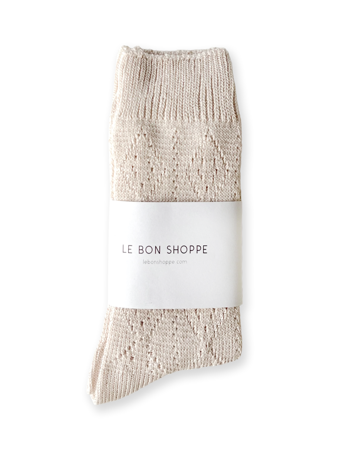 modal eyelet socks in oyster