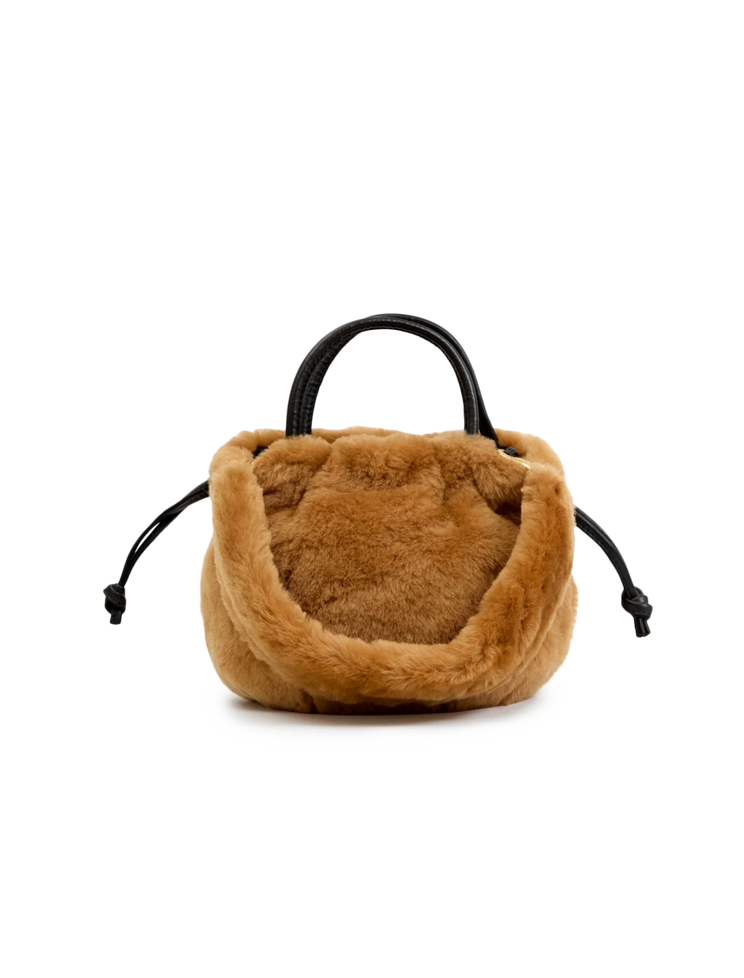 shortie strap in teddy shearling