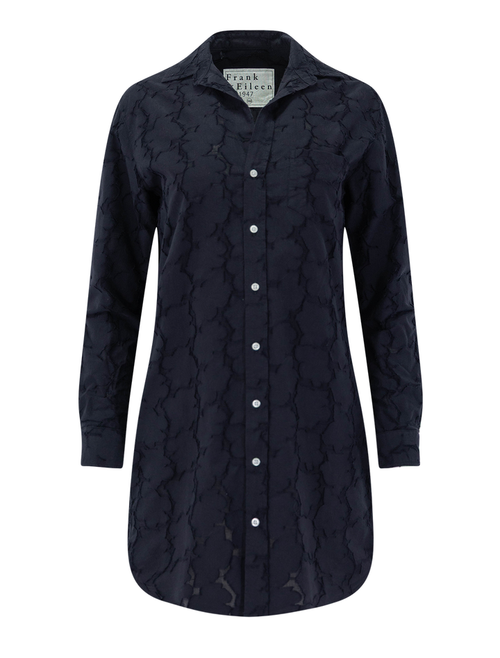 mary in textured black flowers