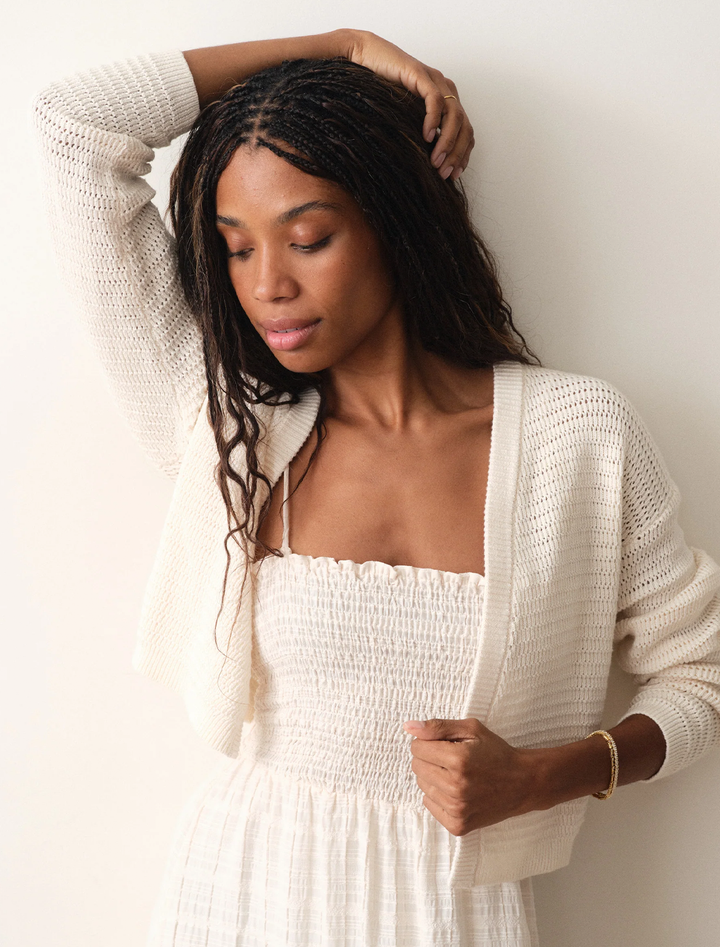 anacapa cardigan in summer antique white