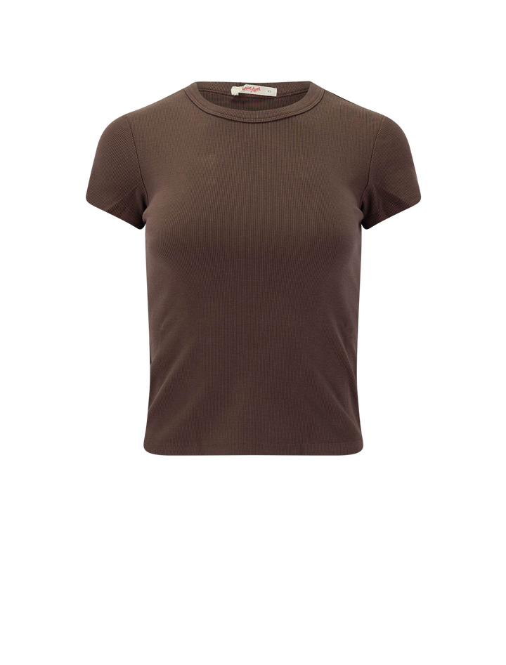 lexi rib crew tee in chocolate
