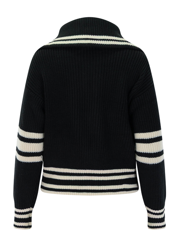 dara sweater in black and ivory