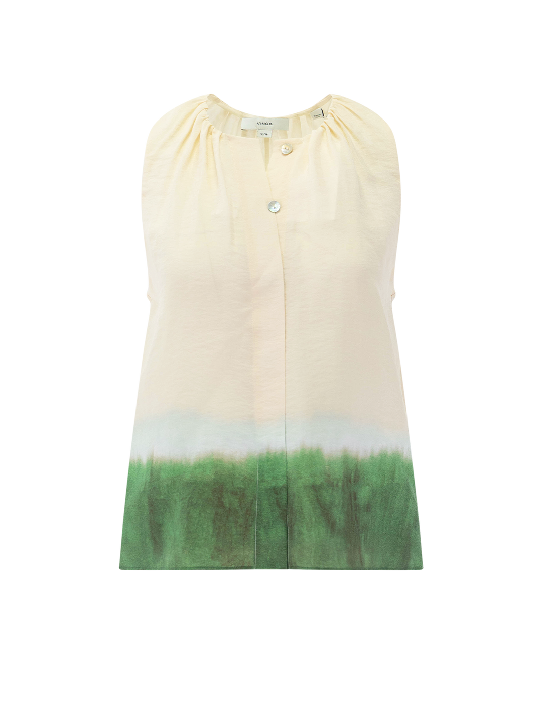 dip dye a-line sleeveless top in porcelein and herb