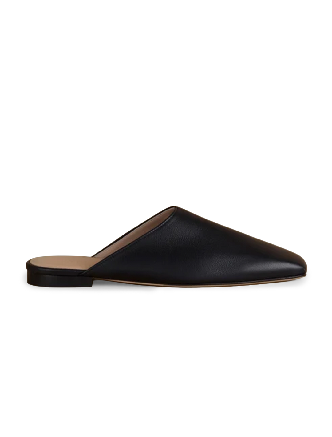 leather miller mule in black