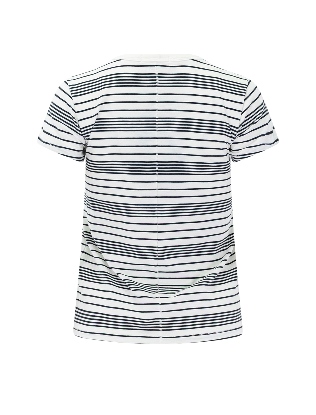 slub stripe tee in ivory and black stripe