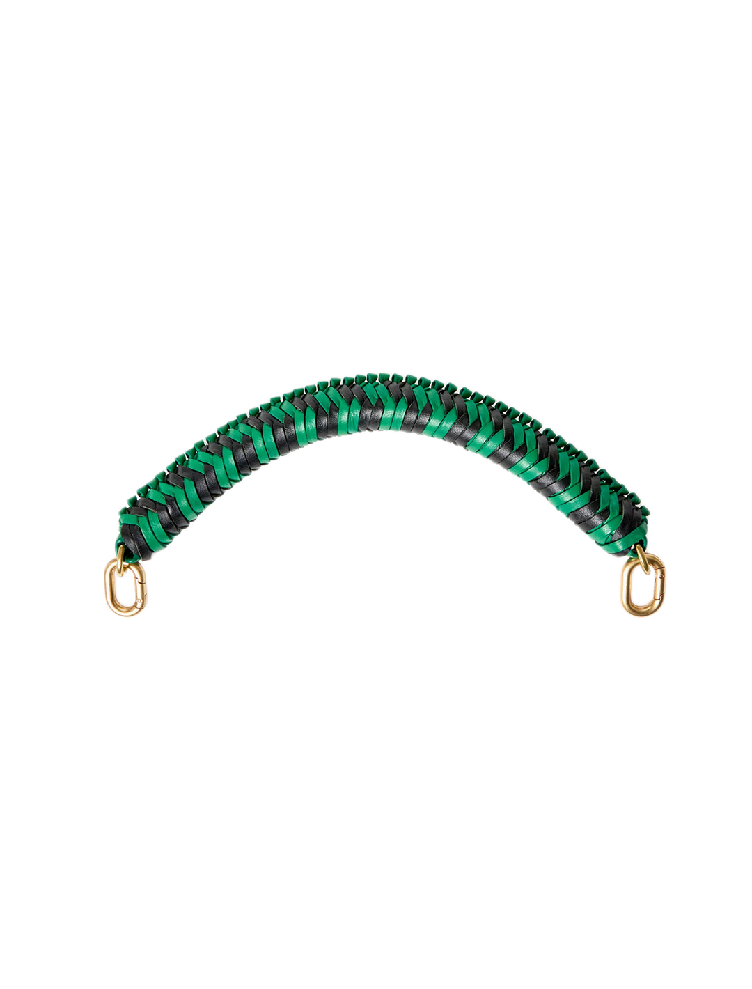 braided top handle in green apple and black