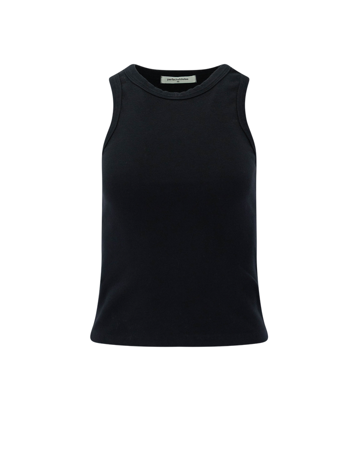 daphne high neck tank in true black