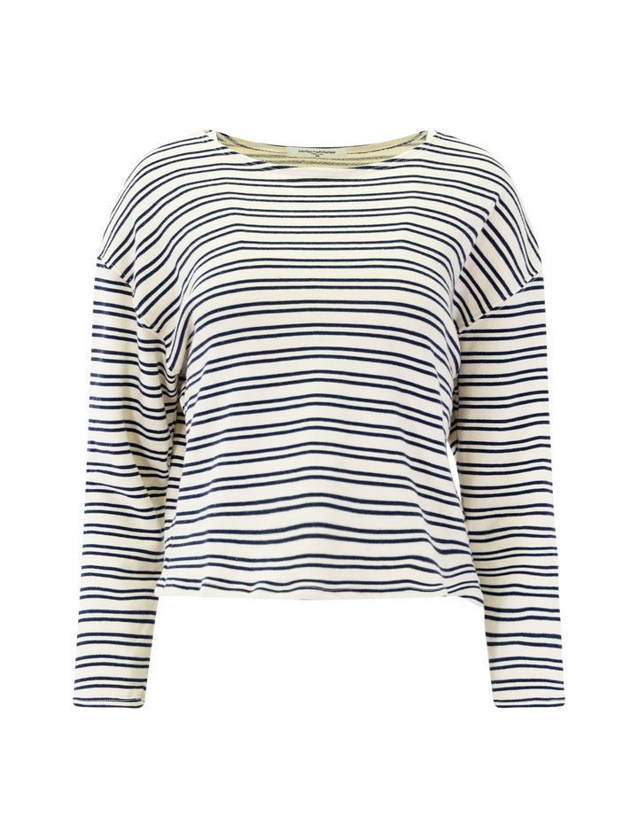 briana french terry tee in navy stripe