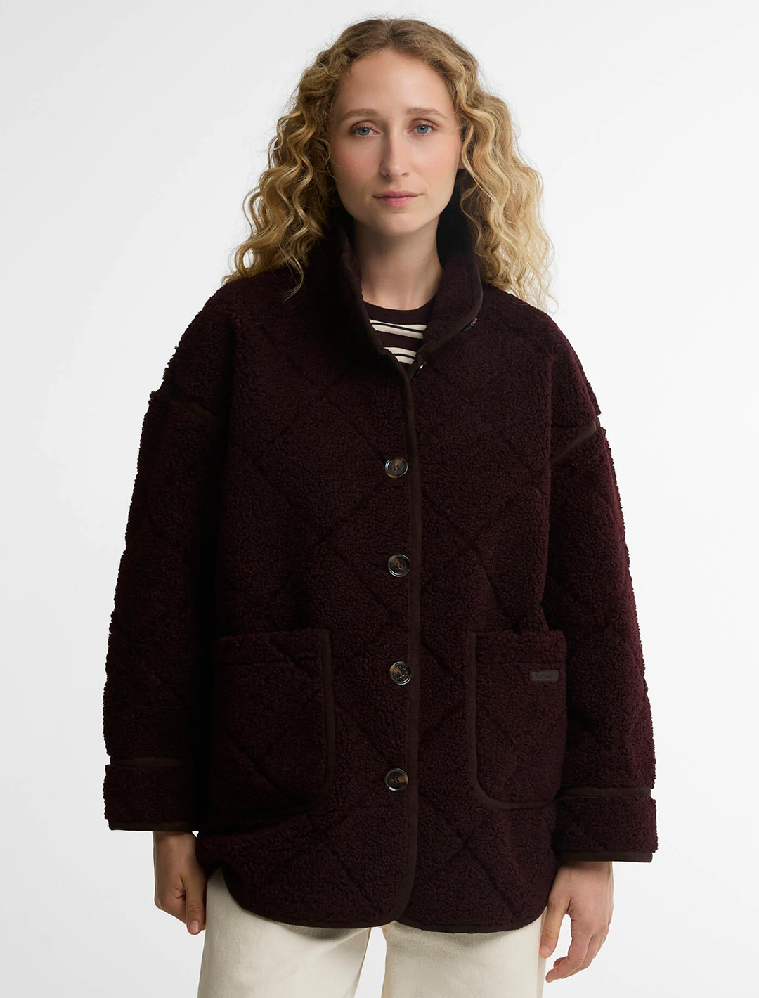 maplewood fleece casual jacket in fig