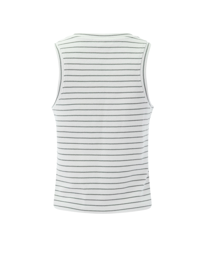 kennedy stripe tank in pale oak and eucalyptus stripe