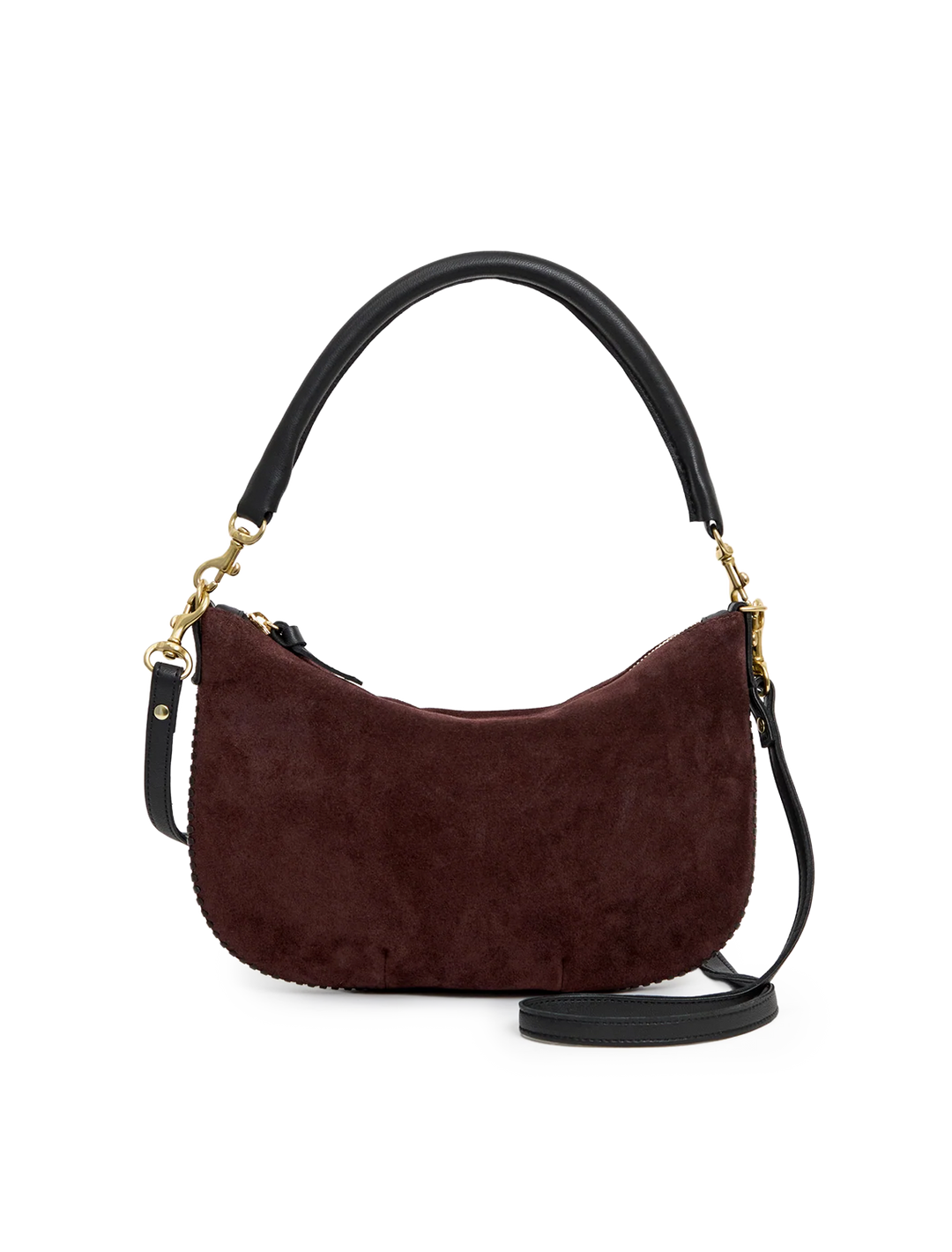 petit moyen messenger in truffle suede