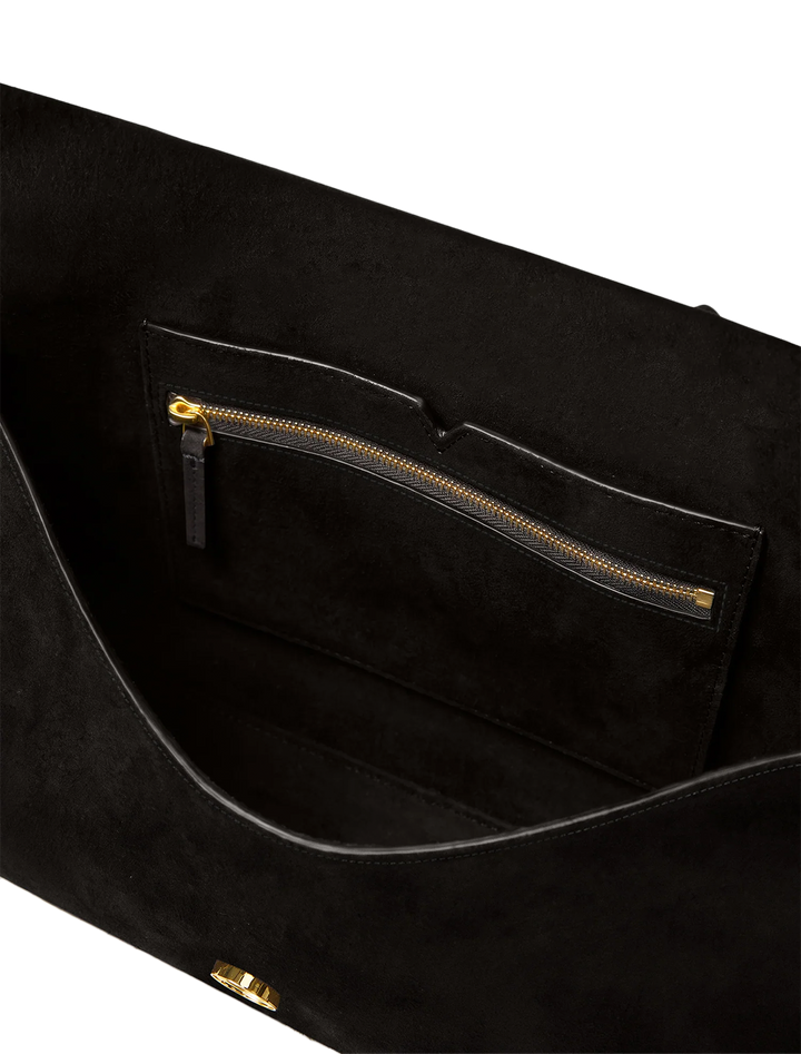 edit bag in black suede