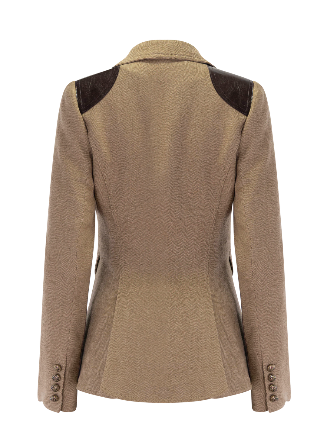 saddle-patch equestrian blazer in toast