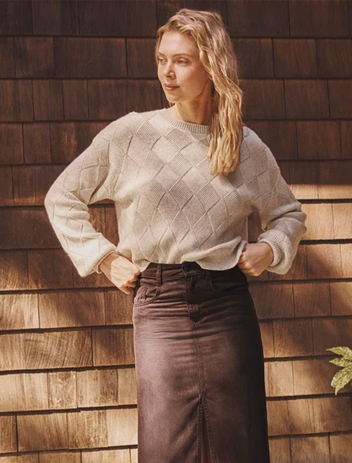 solstice sweater in wheat heather