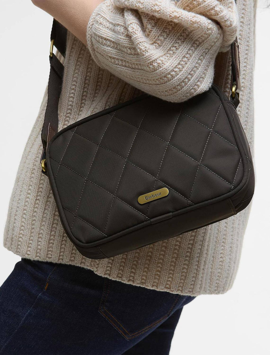 quilted crossbody bag in olive