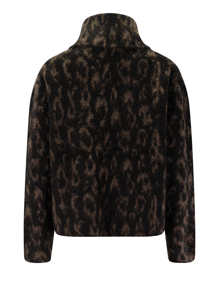 jacquard turtleneck in grey combo