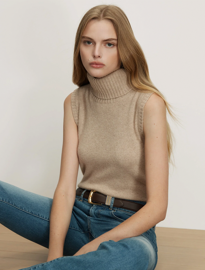 mazzy cashmere shell in oatmeal