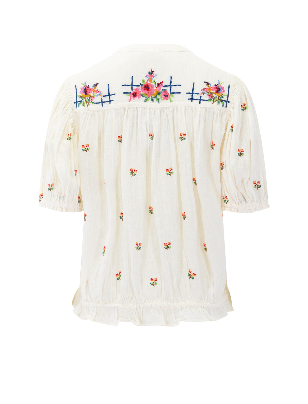 harlie embroidered top in ecru