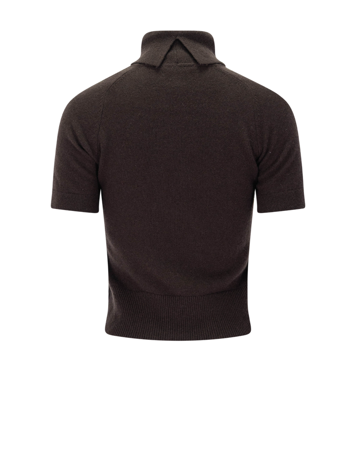 tori cashmere short sleeve turtleneck in java