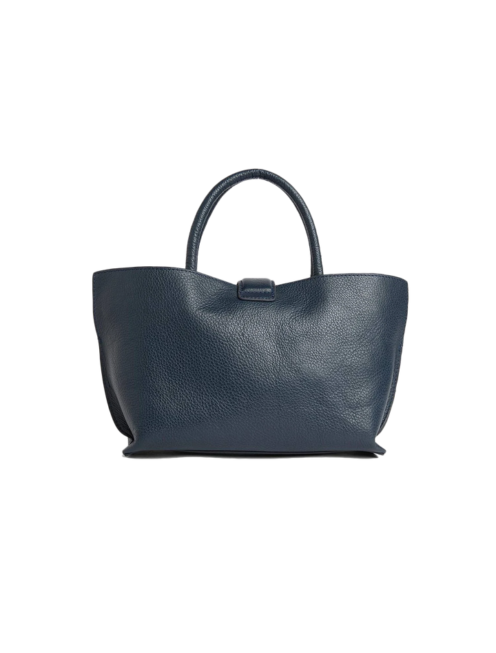alder mini leather tote in navy