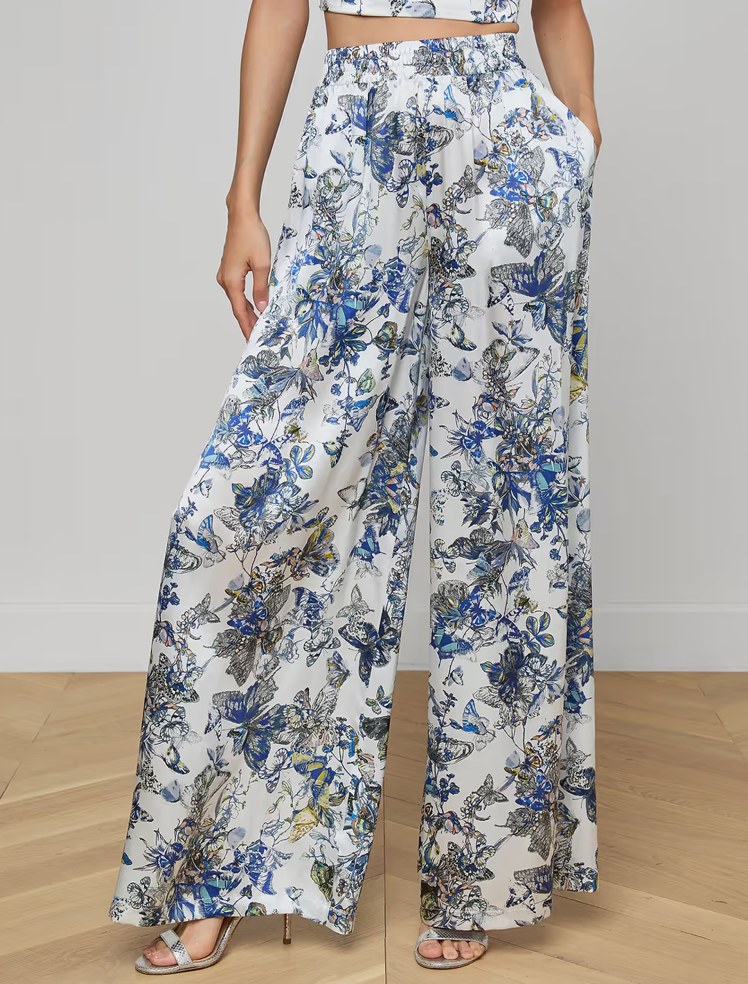 lilian pant in watercolor butterfly print