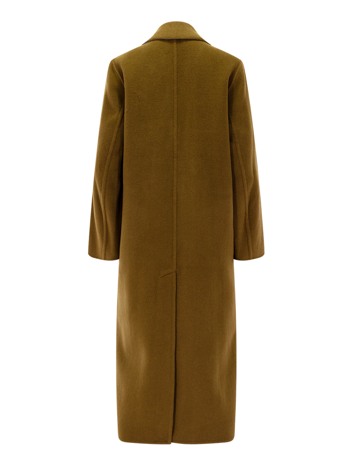 classic coat in moss ochre