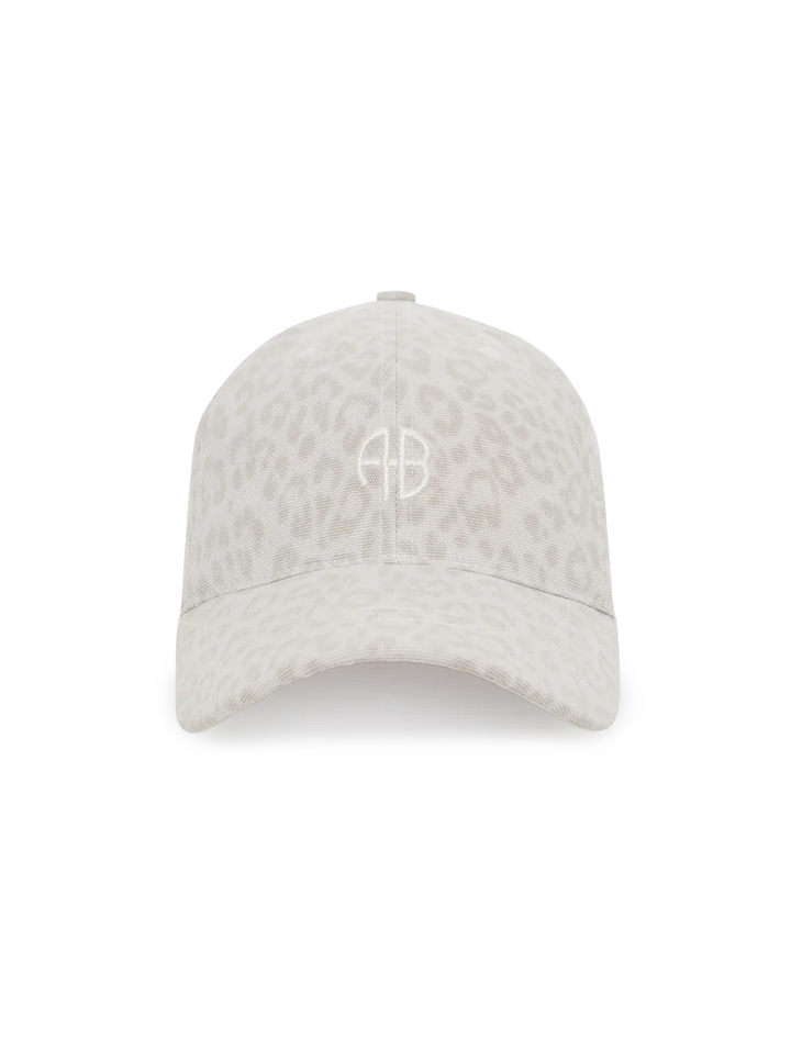 jeremy baseball cap in washed white leopard