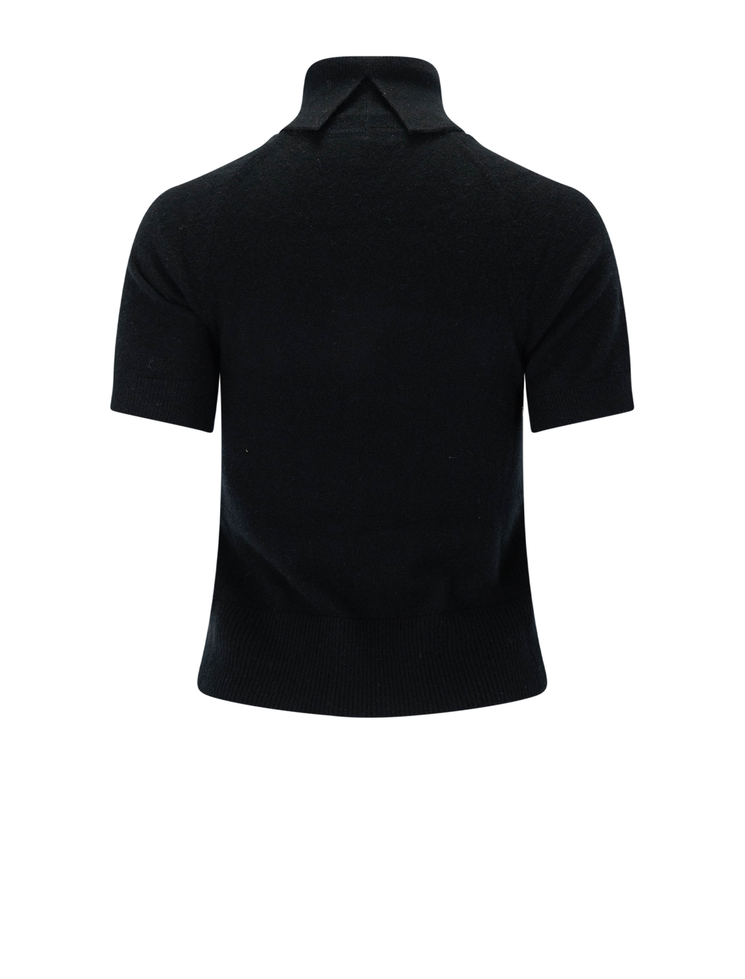 tori cashmere short sleeve turtleneck in black