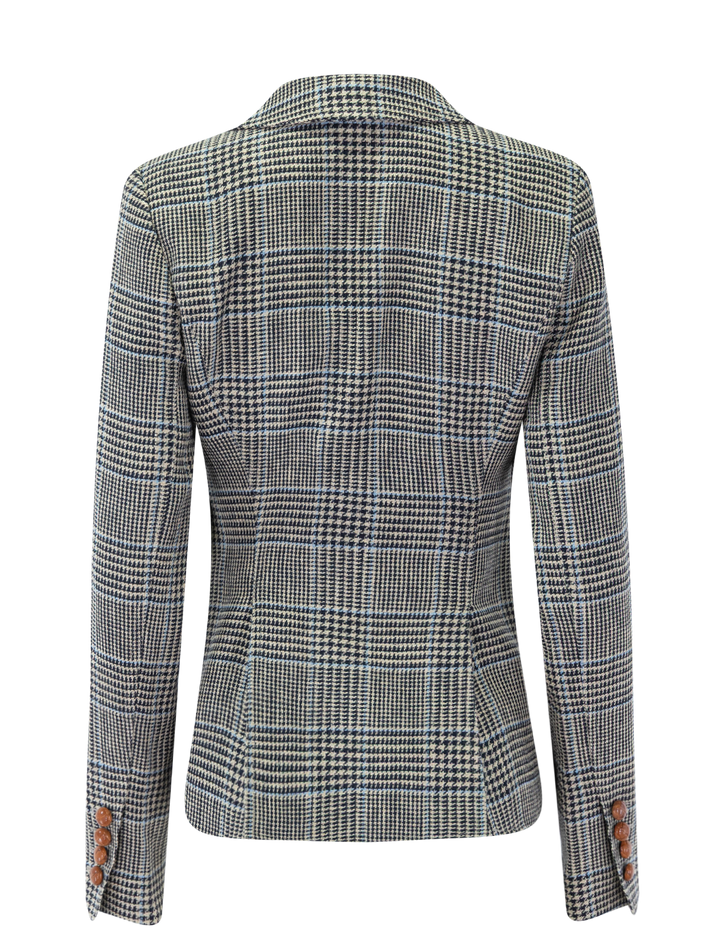 patch pocket one button blazer in classic glen check
