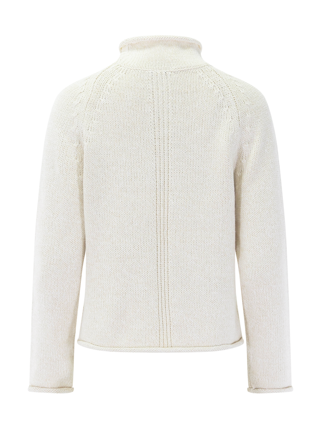 eastport cotton rollneck sweater in marled ivory