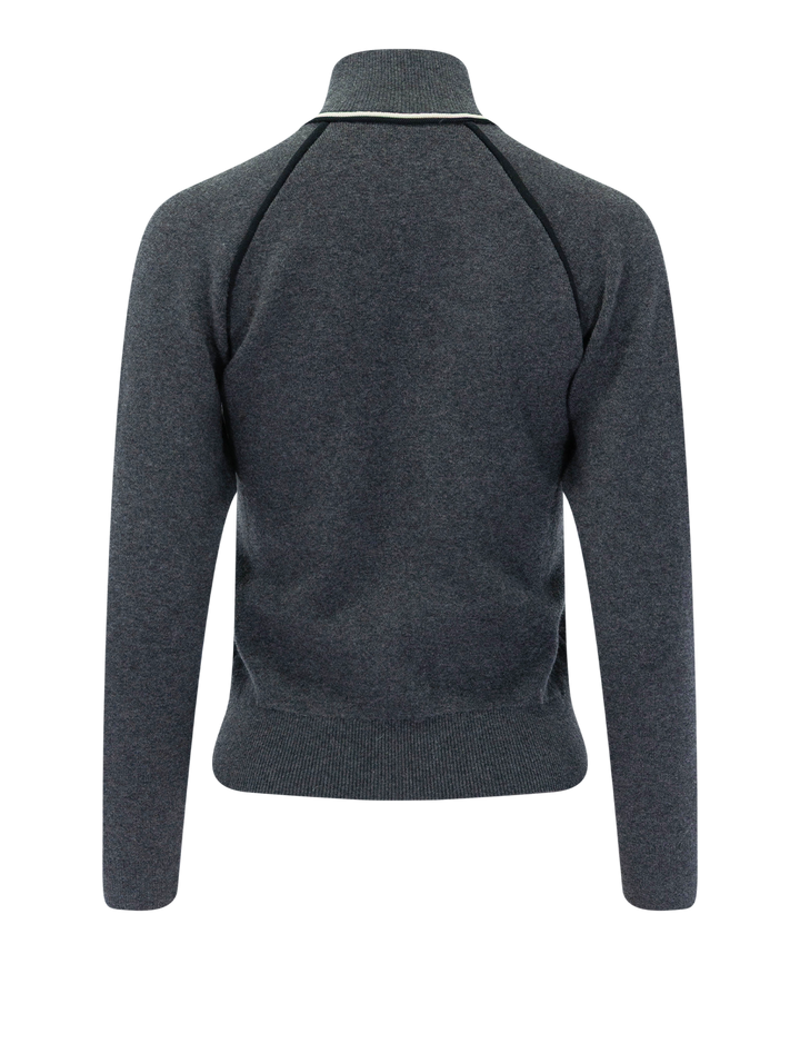 lanya zip turtleneck sweater in anthracite and black