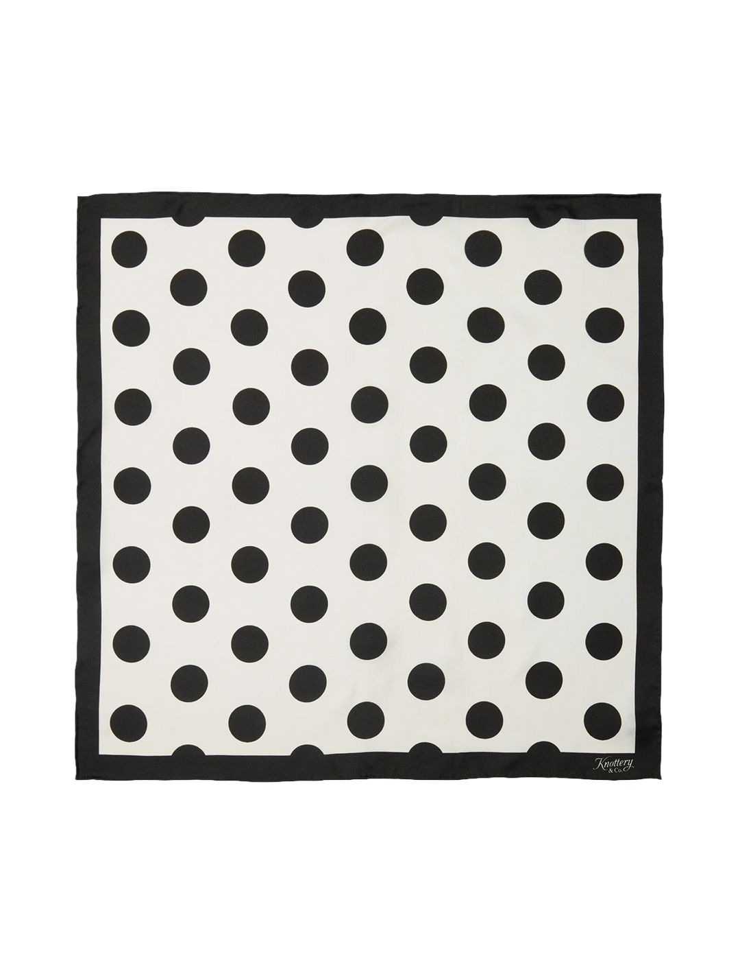 dandy dots silk bandana in black and white