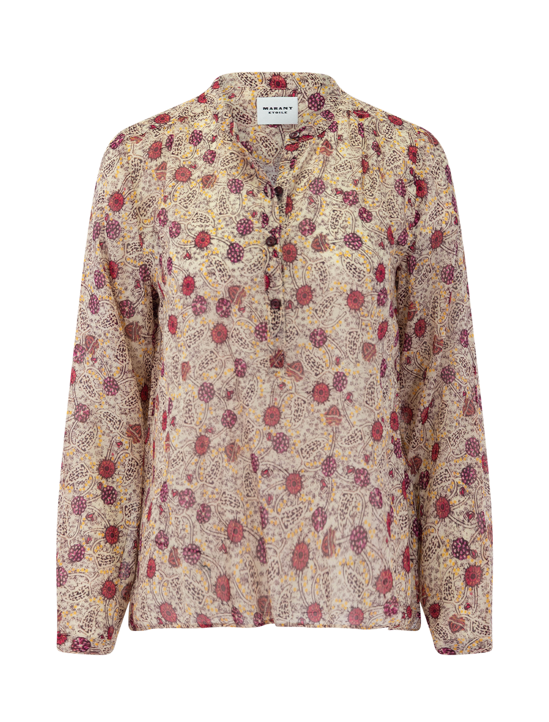 maria in ecru raspberry print