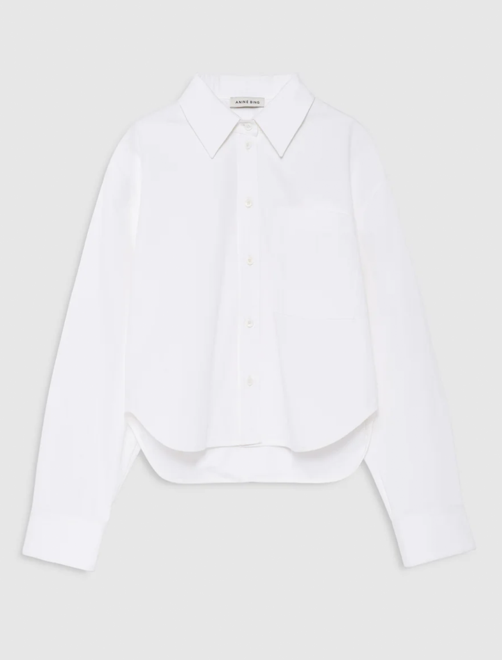 scott cropped shirt in white