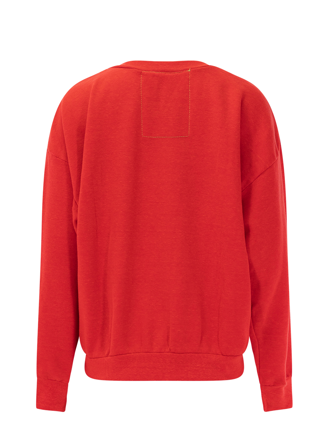 bolt stitch relaxed crew in red