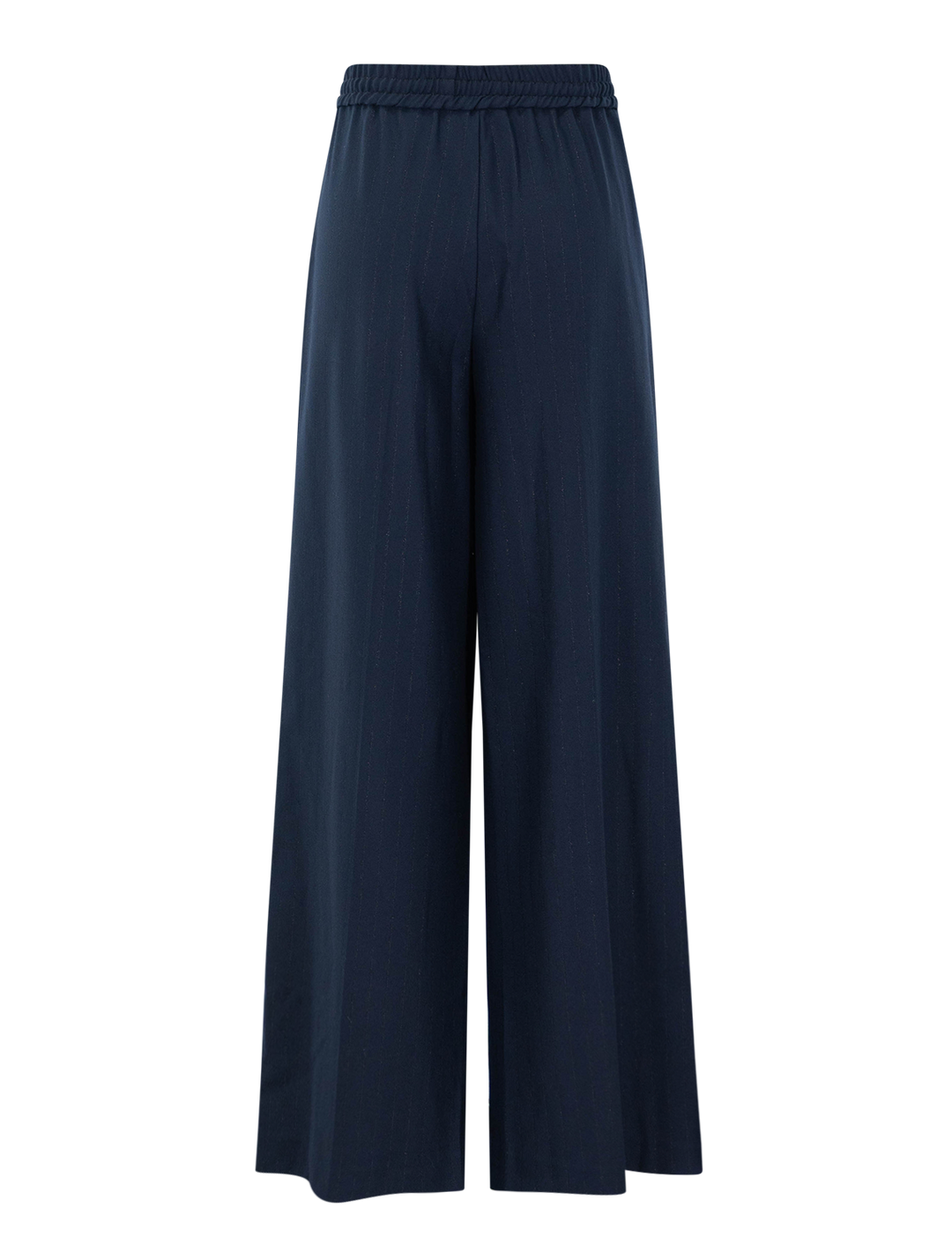 connie drawstring trouser in midnight pinstripe