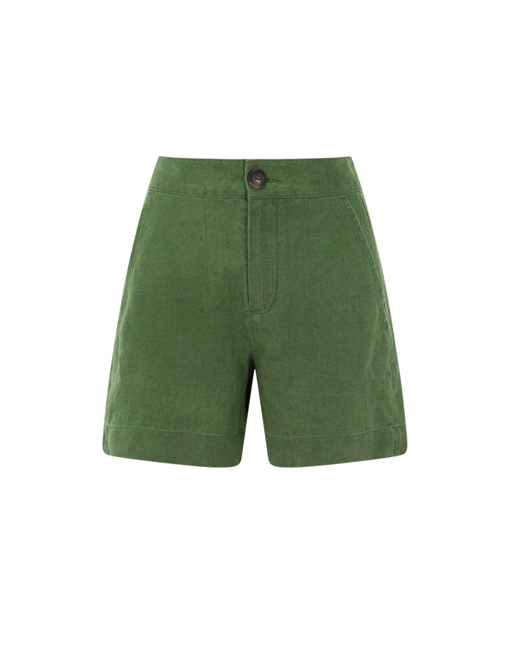 mid rised hemp shorts in herb