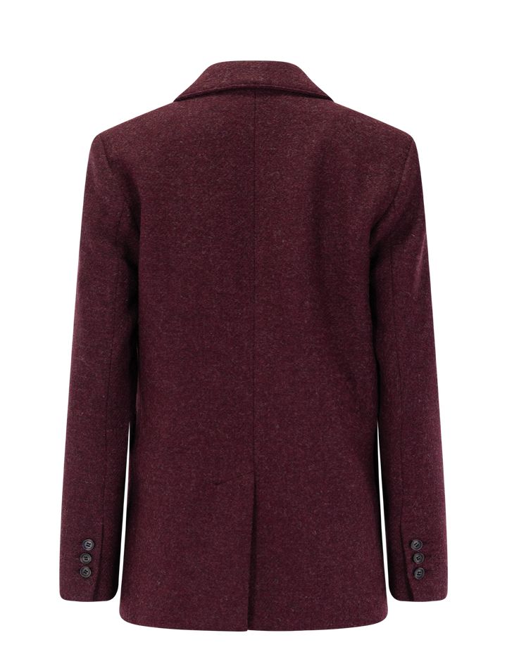 oversized long lapel blazer in bordeaux