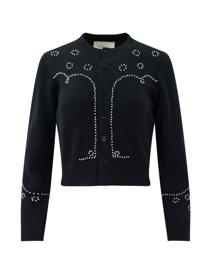 the studded cardigan in black