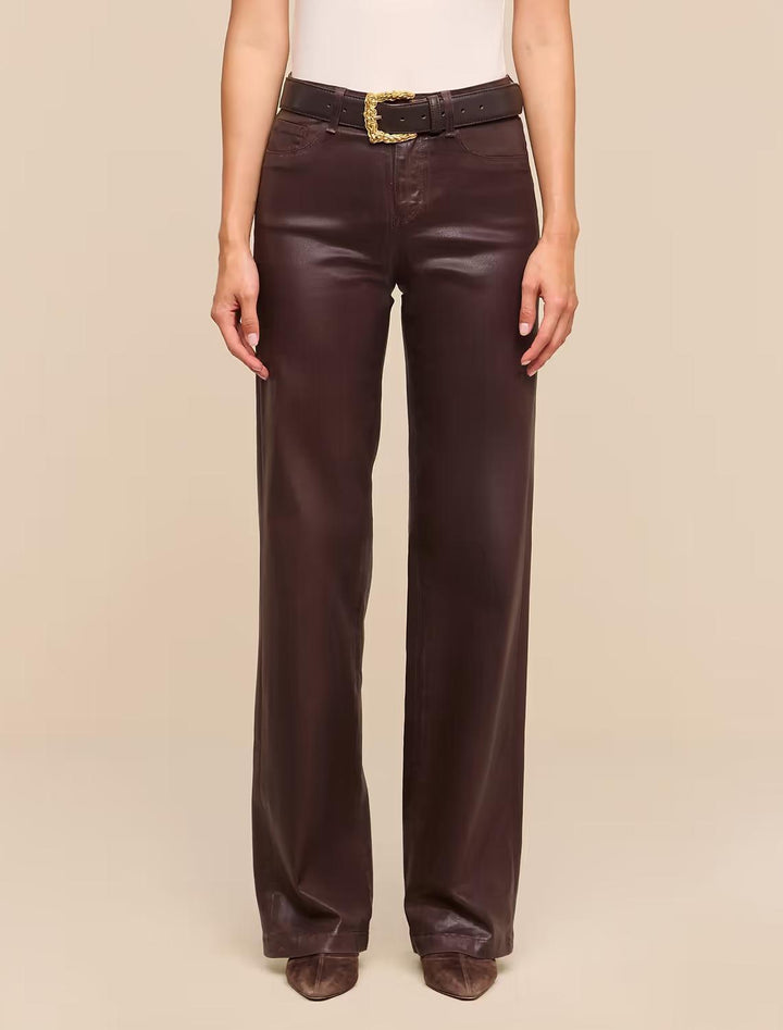 clayton wide leg in dark java coated