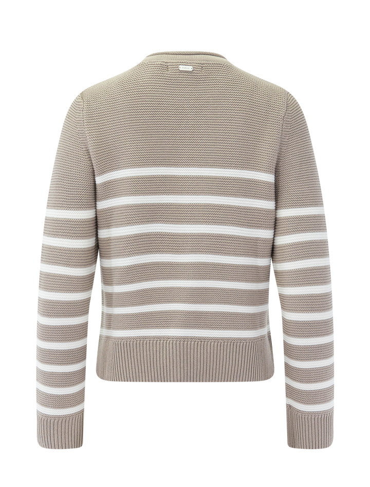 hinton knit jumper in light sand stripe