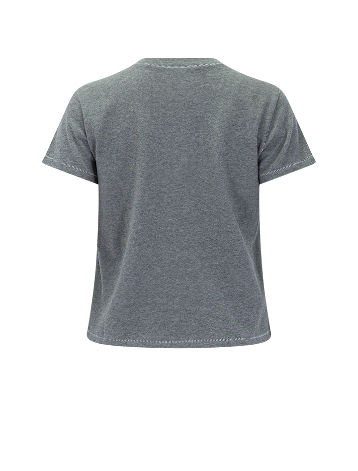 girlfriend tee in heather grey contrast stitch