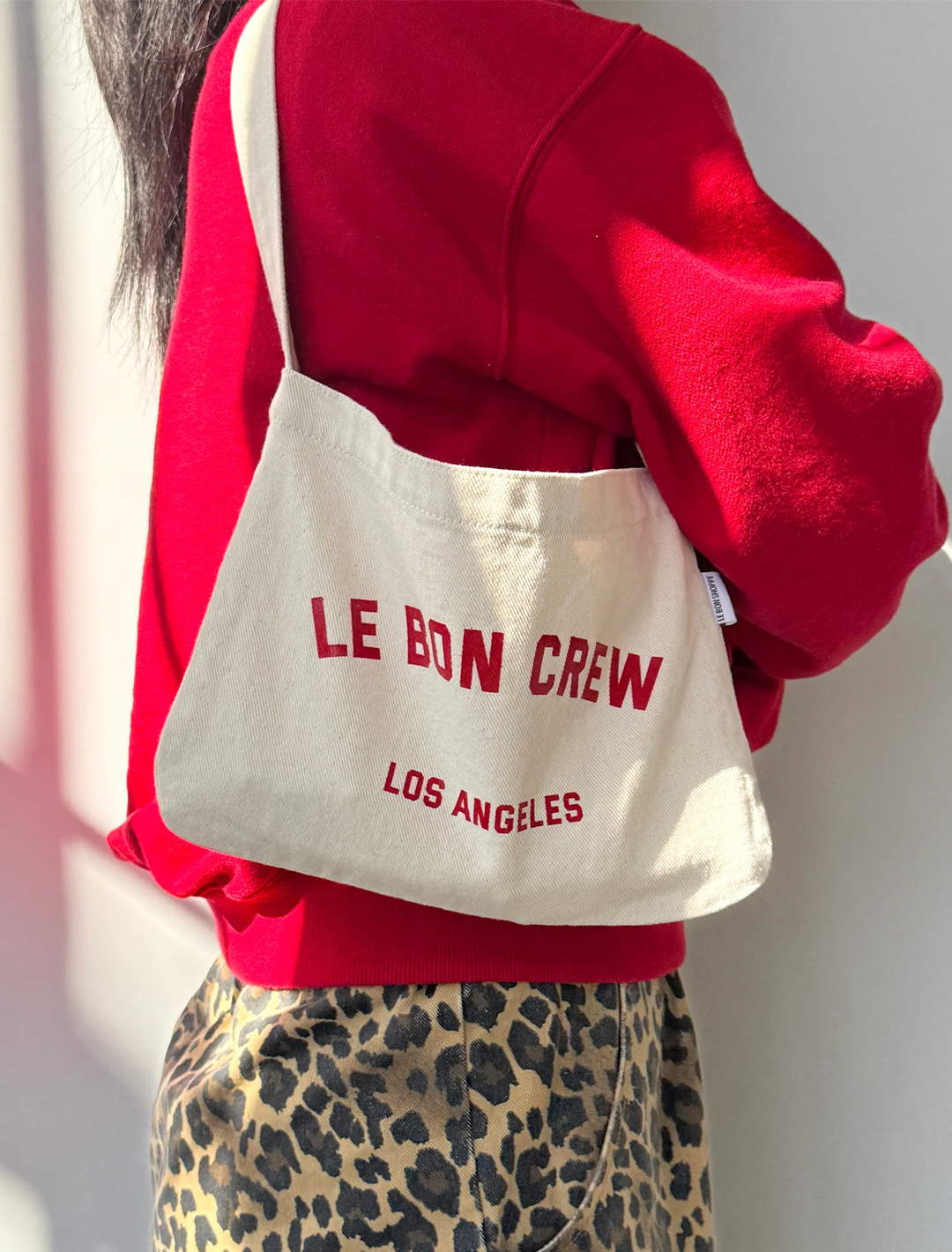 petite happy carry bag in naturel + red