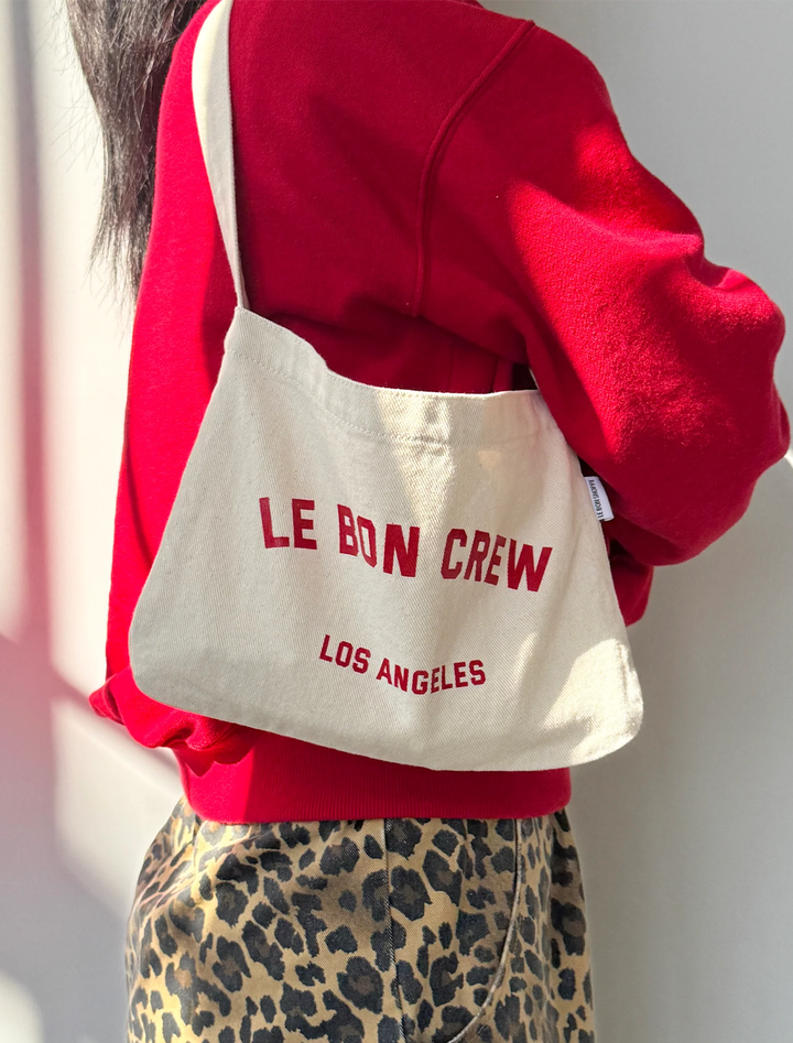 petite happy carry bag in naturel + red