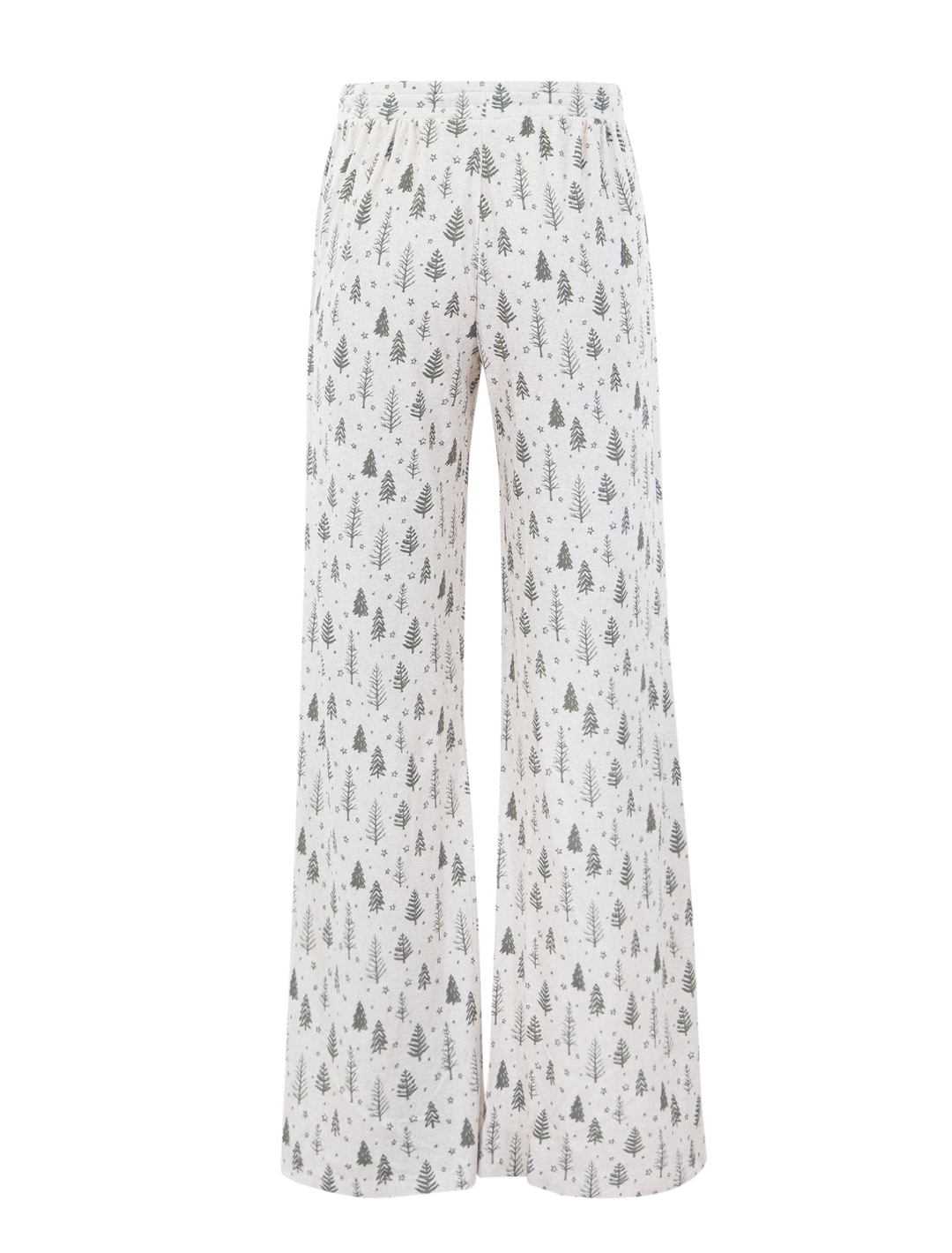 waffle thermal henley pj set in white fir trees